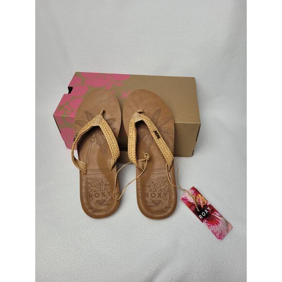 Roxy Womens Lili III Flat Sandals Slip-on Faux Leather Size US 7 - Picture 2 of 9